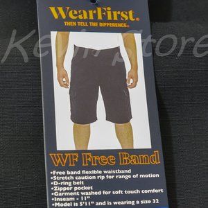 Wear First Men's Belted Cargo Short‎ Black
